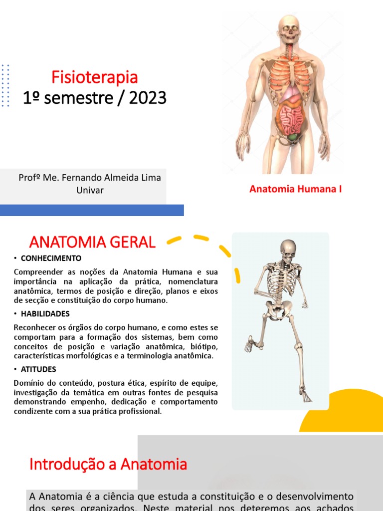 Aula 1 - Introdução A Anatomia Humana | PDF | Anatomia | Corpo humano