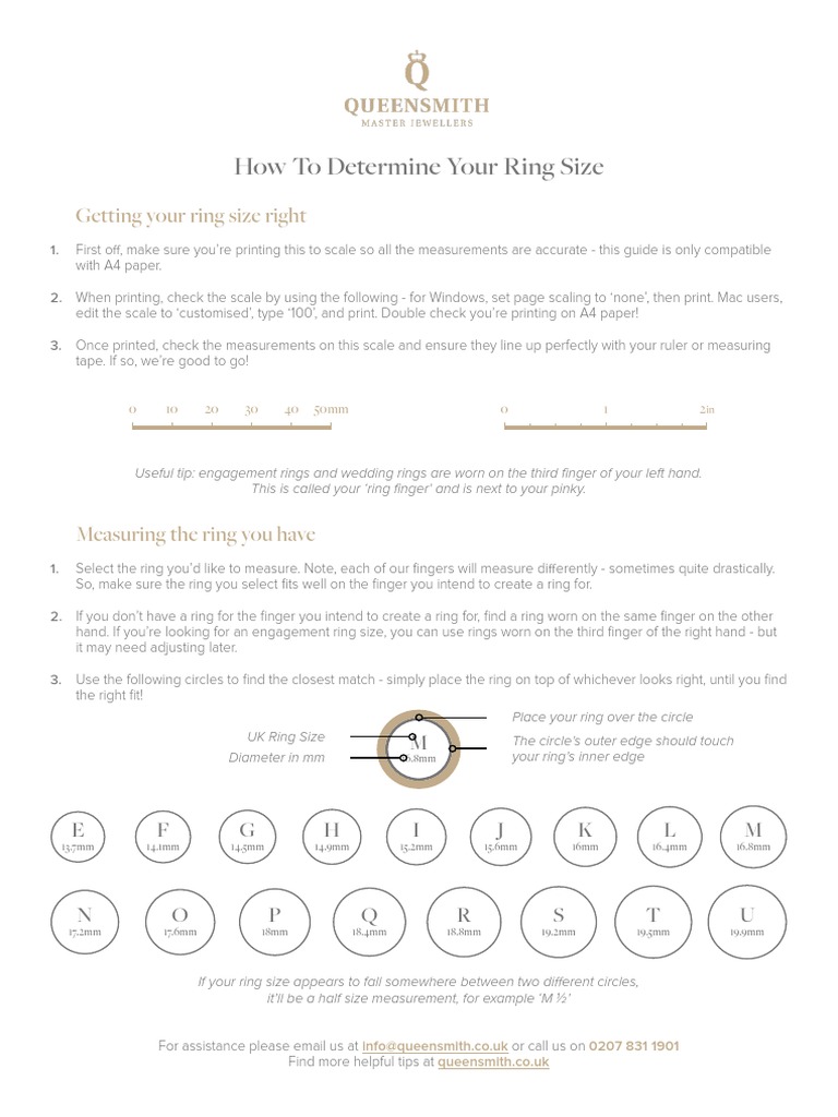 Queensmith Printable Ring Sizer - 1710764157
