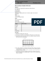 The Reactions of Metals With Water