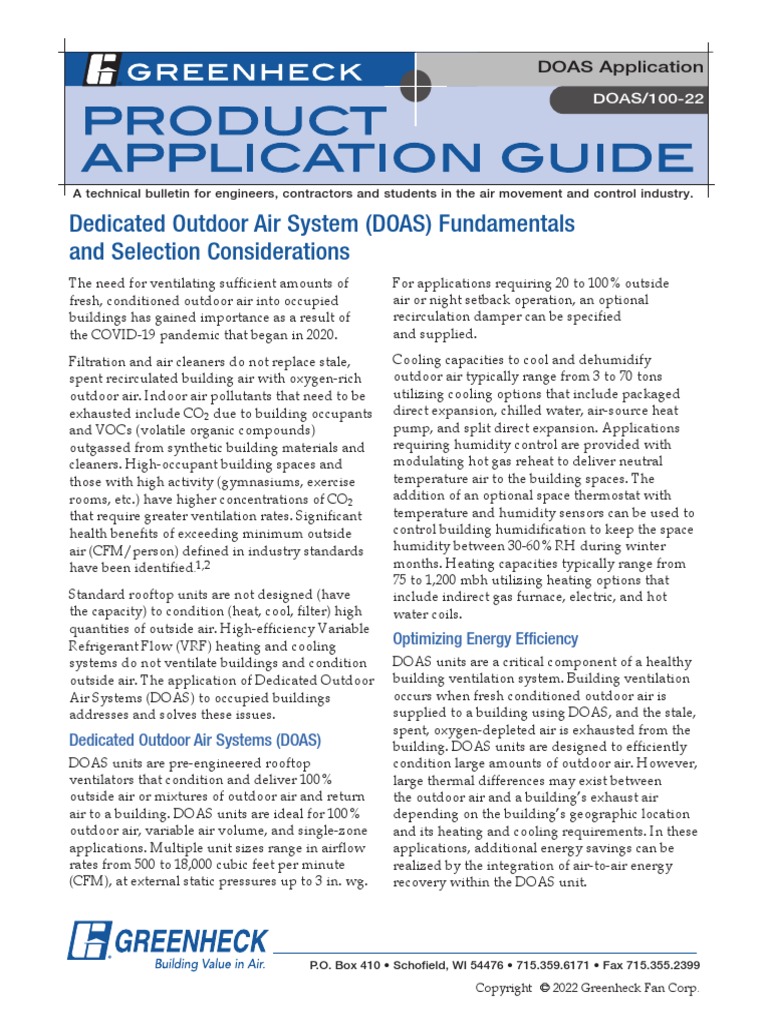 DOAS Fundamentals and Selection Considerations | PDF | Ventilation ...