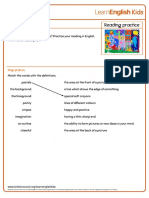 Reading Practice Art Description Worksheet