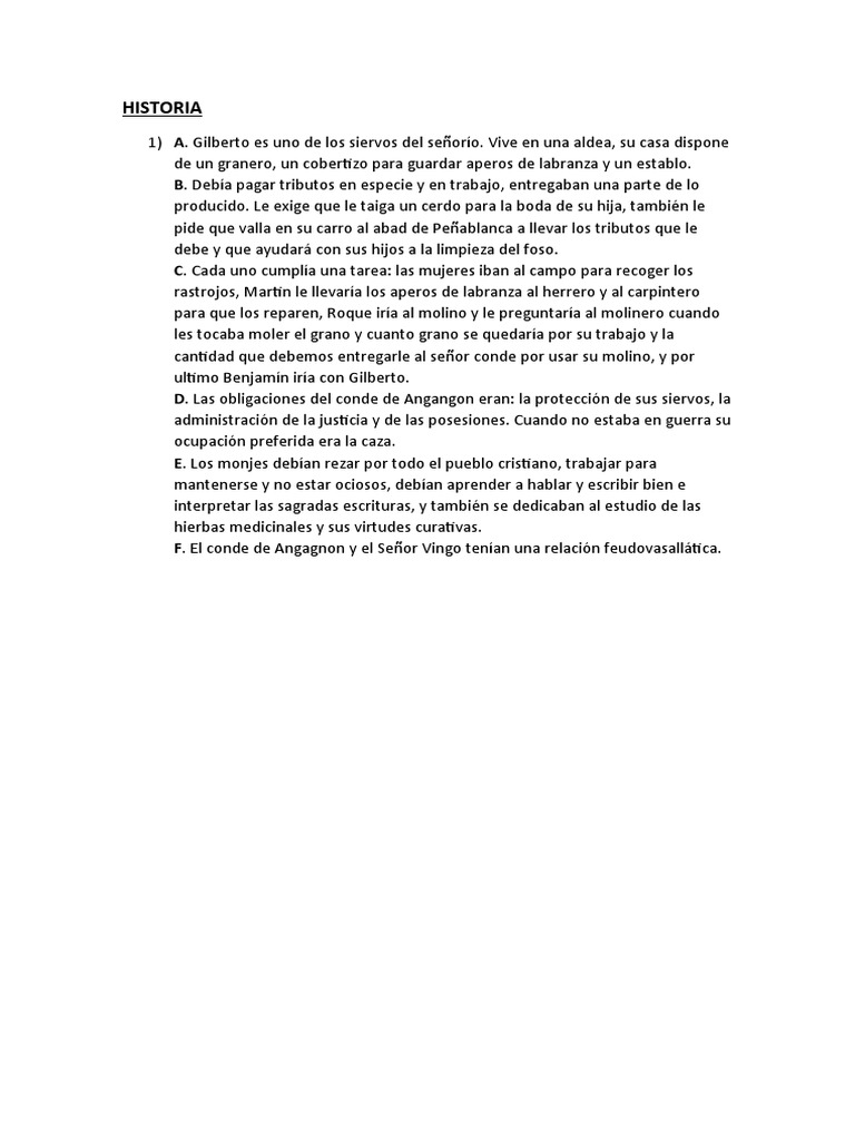 Vida y obligaciones en el feudalismo | PDF