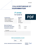 AlgorithmiqueEtProgrammation - Examen 2018-2019