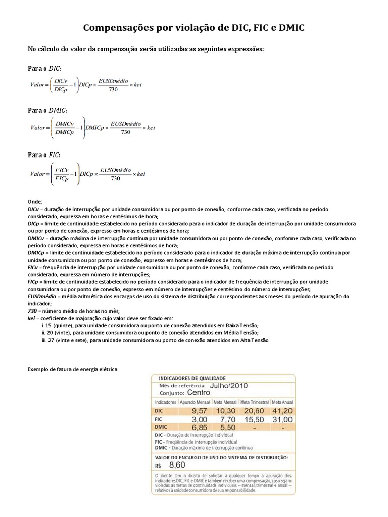 Cálculo de Compensações por Interrupções | PDF | Tecnologia e Engenharia