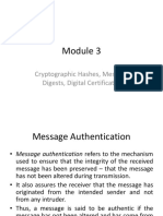 Module 3 - Message Authentication and Cryptographic Hashes