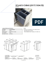 BASURERO RECICLAJE 3 CUBAS (2X17-1X34 LTS) - Ficha Técnica Web