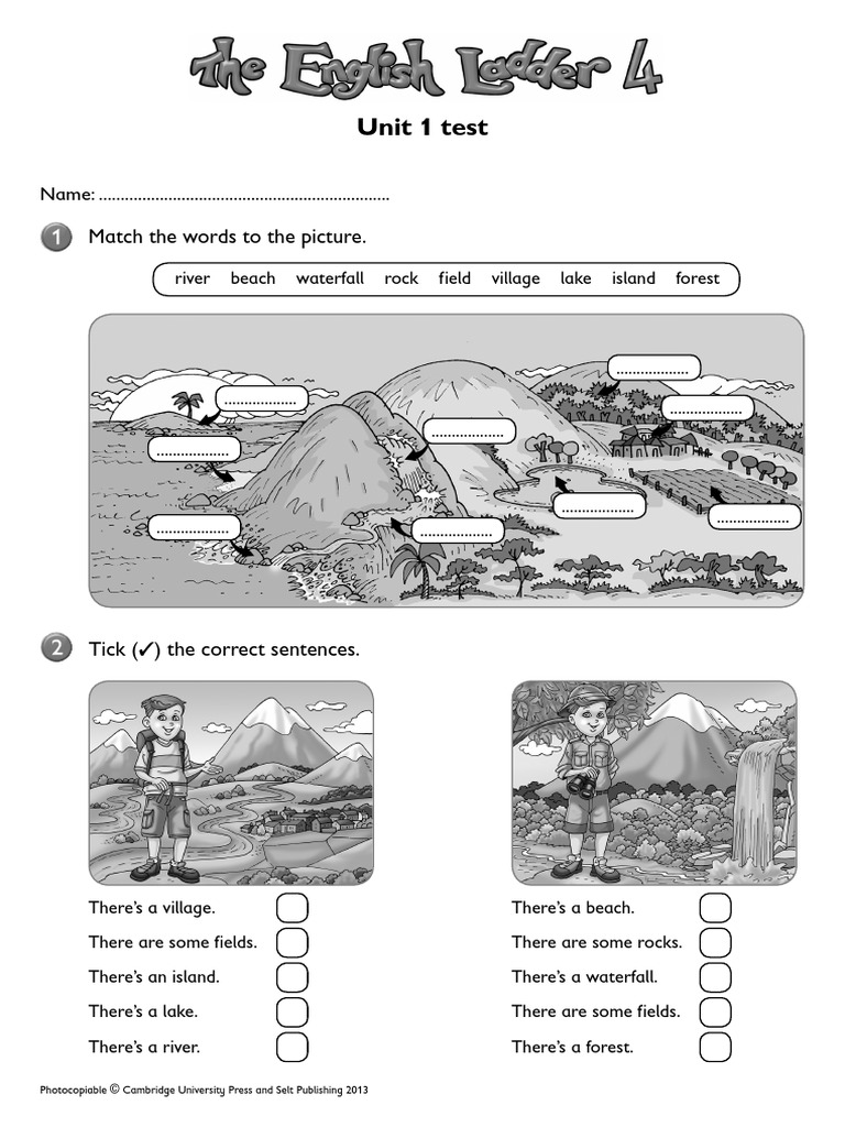The English Ladder Level4 Unit1 Test PDF Earth Sciences Landscape
