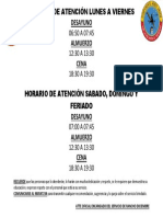 Horario de Atencion