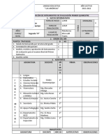 Acta de Junta de Aprobación de Exámenes Segundo