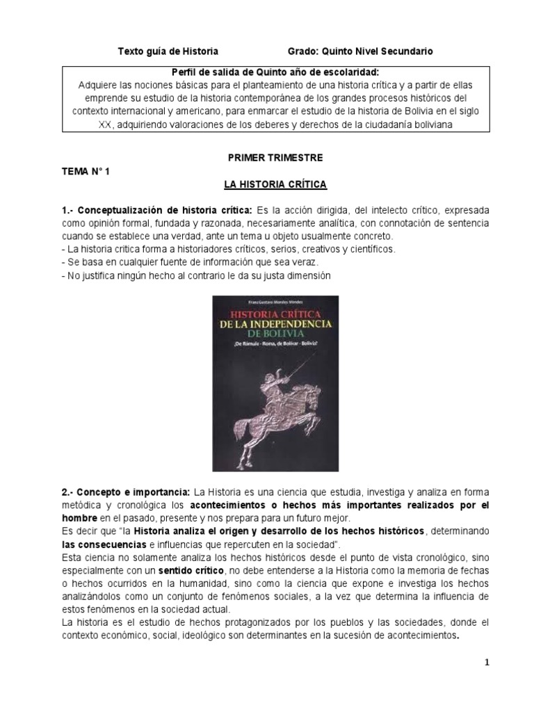 Texto Guia Historia 5to S M Pdf Economias