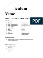 Curriculum Vitae MARYLYN