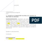 Carta de Terminación de Contrato de Prestación de Servicios