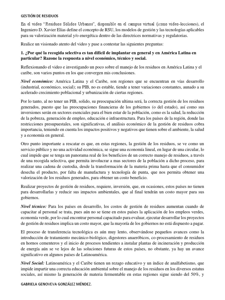 Retos en la Gestión de Residuos en América Latina | PDF | Residuos ...