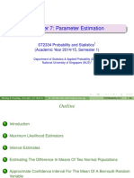 Chapter 7: Parameter Estimation: ST2334 Probability and Statistics (Academic Year 2014/15, Semester 1)