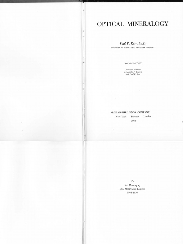 Optical Mineralogy PDF Atomic Physical Sciences