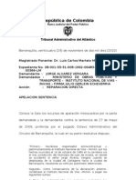 (1992-06483) 2009-00366 Jorge Alvarez Vergara Vs Ministerio de Transporte y Otros FALLO SEGUNDA INSTANCIA