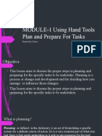 MODULE-1 Using Hand Tools Plan and Prepare For