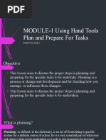 MODULE-1 Using Hand Tools Plan and Prepare For