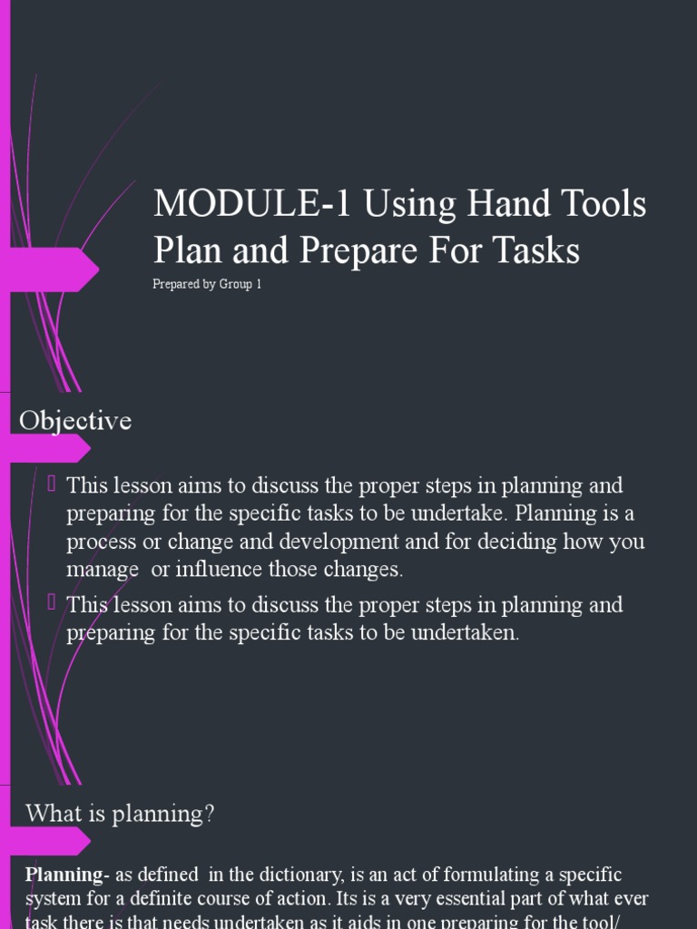 Module 1 using hand tools plan and prepare for pdf electrostatic
