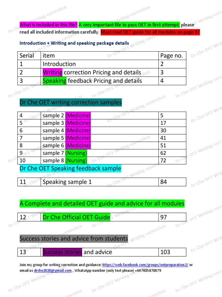 DR Che Writing Correction Oet General Note | PDF | Diabetes ...