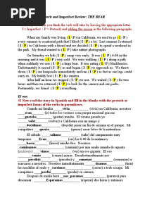 Cuento 2 Preterite and Imperfect Review THE BEAR English & Spanish