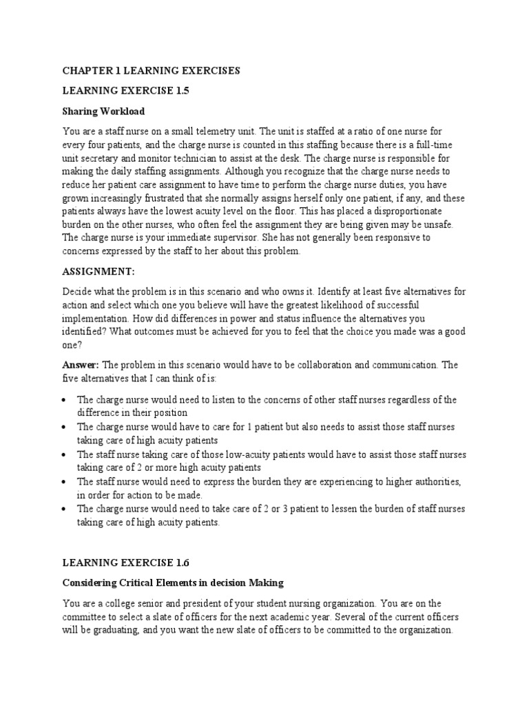 Learning exercises chapter 1 pdf nursing patient