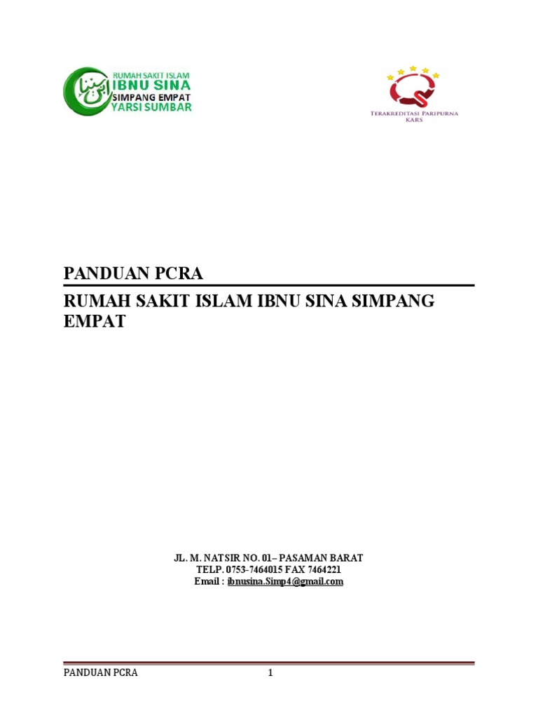 Panduan PCRA Rumah Sakit Ibnu Sina | PDF | Bisnis | Sains & Matematika