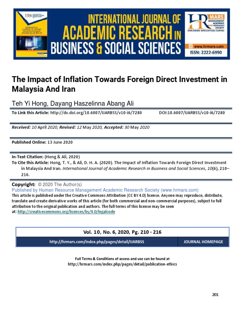 The Impact of Inflation Towards Foreign Direct Investment in Malaysia