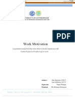 Work Motivation: A Qualitative Study That Describes What Motivates Employees With Routine-Based Work Tasks To Go To Work