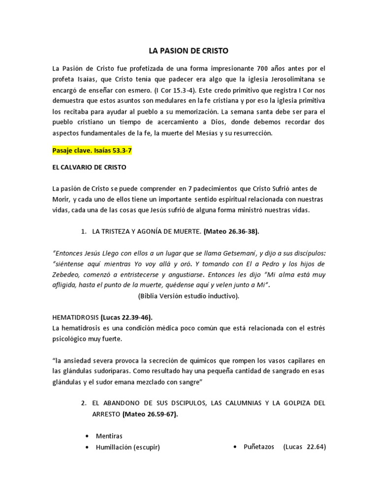 La Pasion de Cristo | PDF | Jesús | Crucifixión