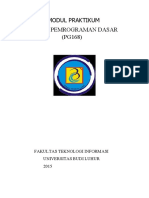 Modul Praktikum Bahasa Pemrograman Dasar (PG168) : Fakultas Teknologi Informasi Universitas Budi Luhur 2015
