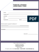 Purple For A Purpose Commitment Form