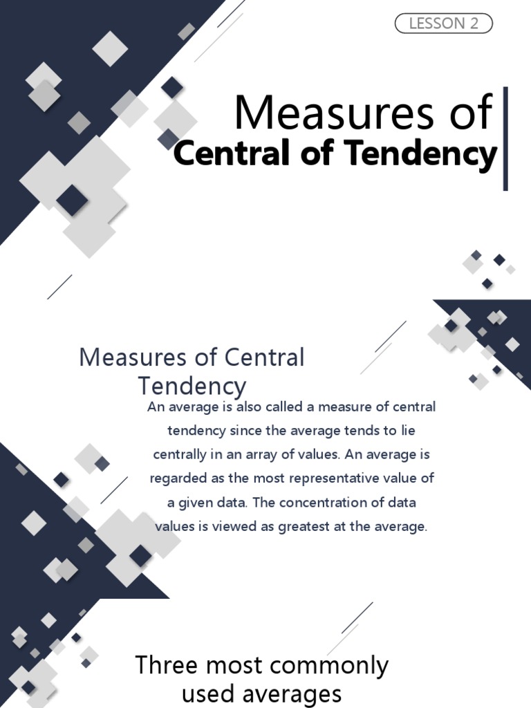 Lesson 2 Measures of Central Tendency | PDF | Mode (Statistics) | Mean