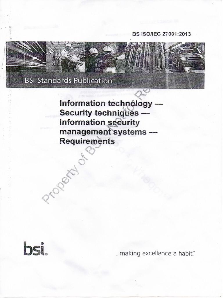 Bsi IsoIec 27001 2013 PDF Regulation