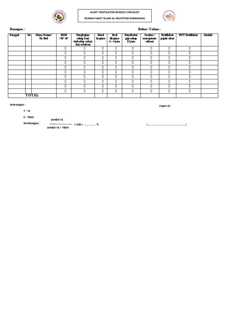 Audit Checklist Bundle Ventilator | PDF