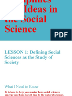 Disciplines and Ideas in The Social Science LESSON 1