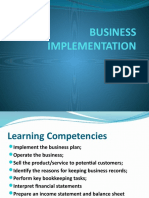 Implement Business Plan & Records