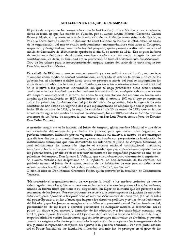 La procedencia constitucional del Juicio de Amparo y su competencia
