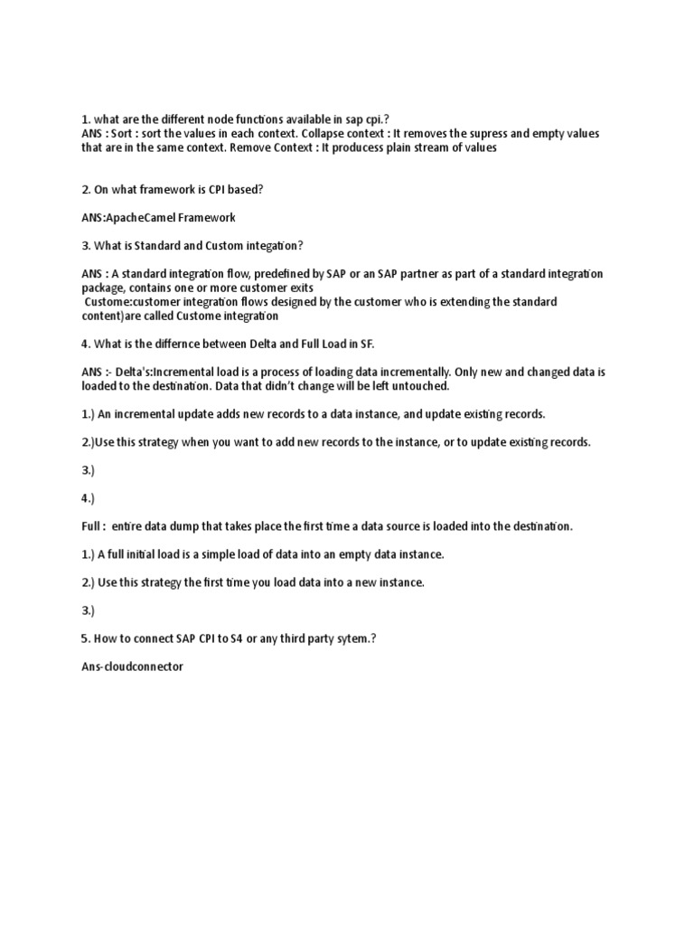 SAP CPI Profiles Screening Questionnaire PDF