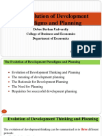 The Evolution of Development Paradigms and Planning