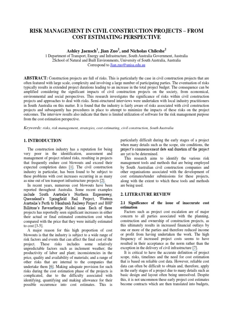 Civil Construction Risk Management | PDF | Risk | Risk Management