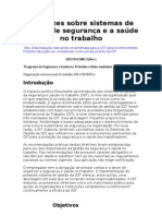 Diretrizes Sobre Sistemas de Gestão de Segurança e A Saúde No Trabalho