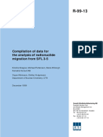 Compilation of Data For The Analysis of Radionuclide Migration From SFL 3-5