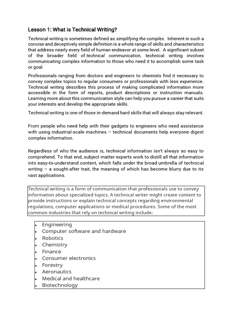 Introduction to Technical Writing | PDF | Technical Communication ...
