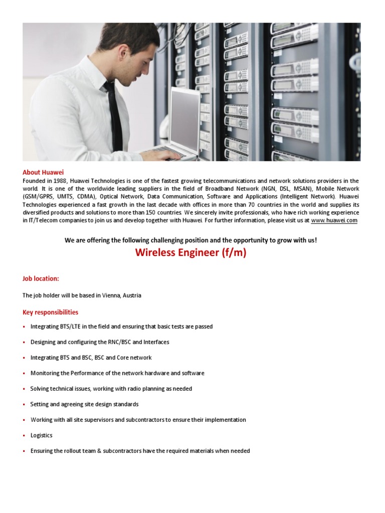 Huawei Technologies Austria - Wireless Engineer | PDF