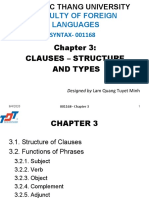 TDU Faculty of Foreign Languages Clause Structure