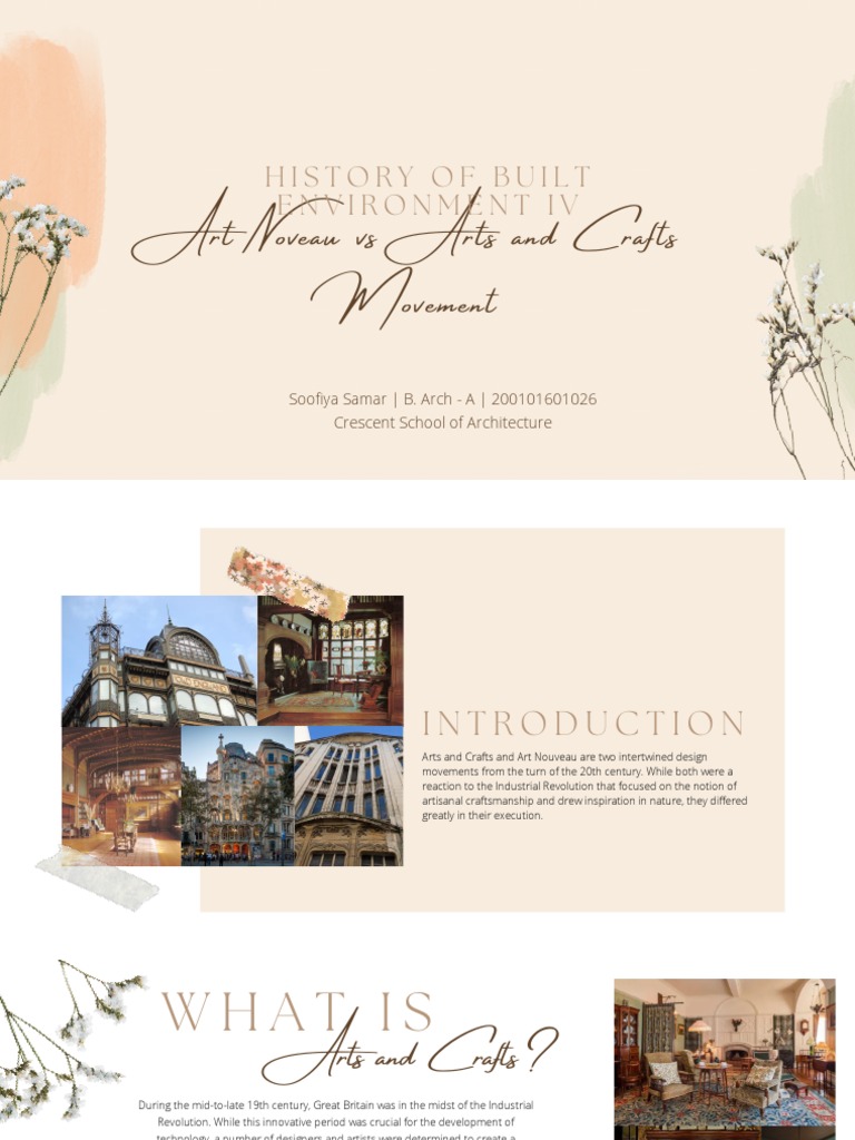 History of Built Environments Arts and Crafts vs Art Nouveau Movements