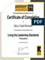 LLS Certificate - Abdul Tawab K - Leadership Standards Certificate - IRC