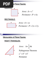 Unit 2.1 - Area and Volumes of Geometric Figures