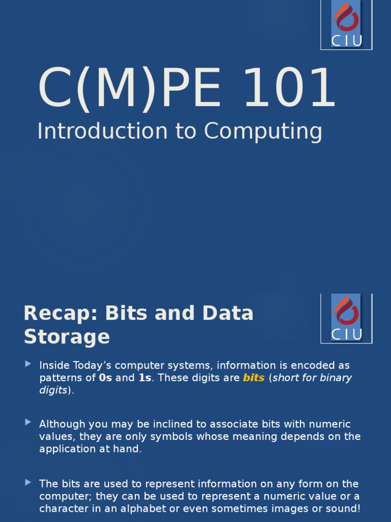 CPE 101-Chapter3 Updated2022 | Download Free PDF | Computer Data ...